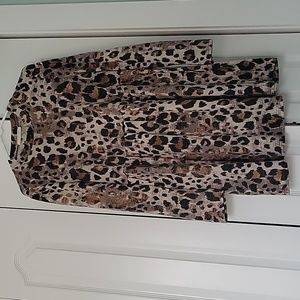 Entro leopard print light weight sweater dress, women's size large